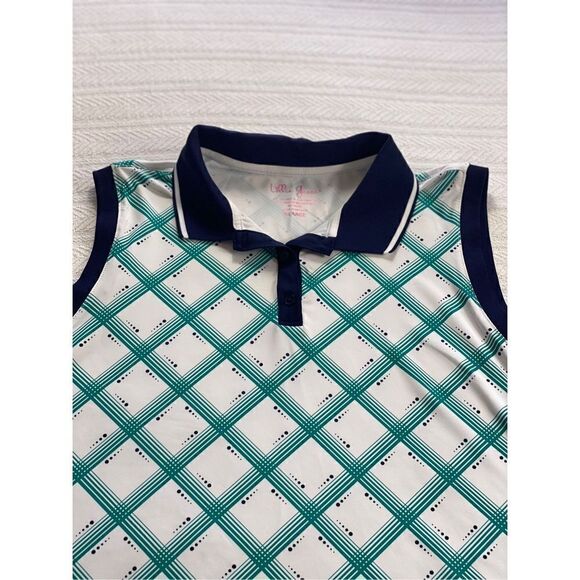 LILLIE GREEN WOMEN’S XLARGE Rib Trim Sleeveless Polo Shirt - Picture 4 of 7